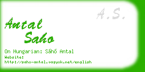 antal saho business card